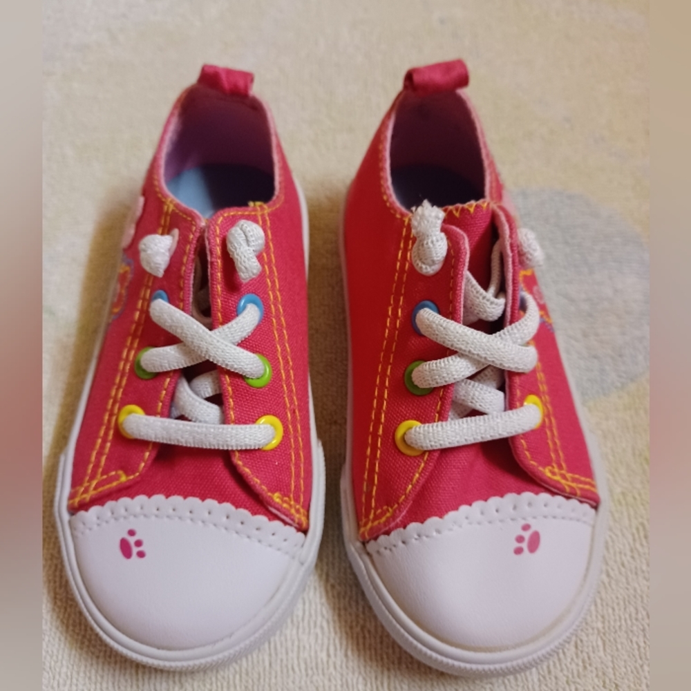 Garanimals Toddler Girl's Hot Pink With Flowers Sneakers-Size 6